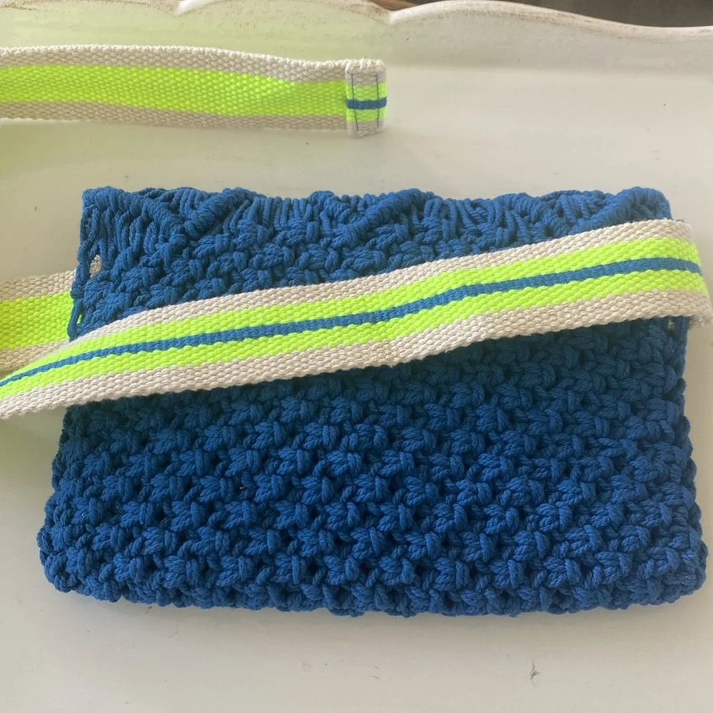 NEW O’Neill Joni Blue Crochet Fanny Pack Travel Waist Bag - Picture 6 of 11